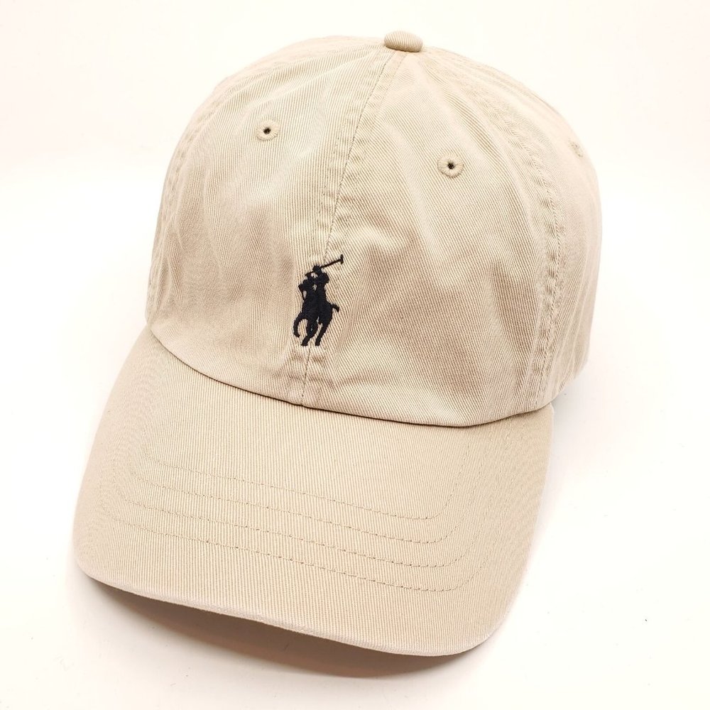 Polo Ralph Lauren Unisex Hat Tan Strapback Buckle Authentic Horse Pony Ball Cap